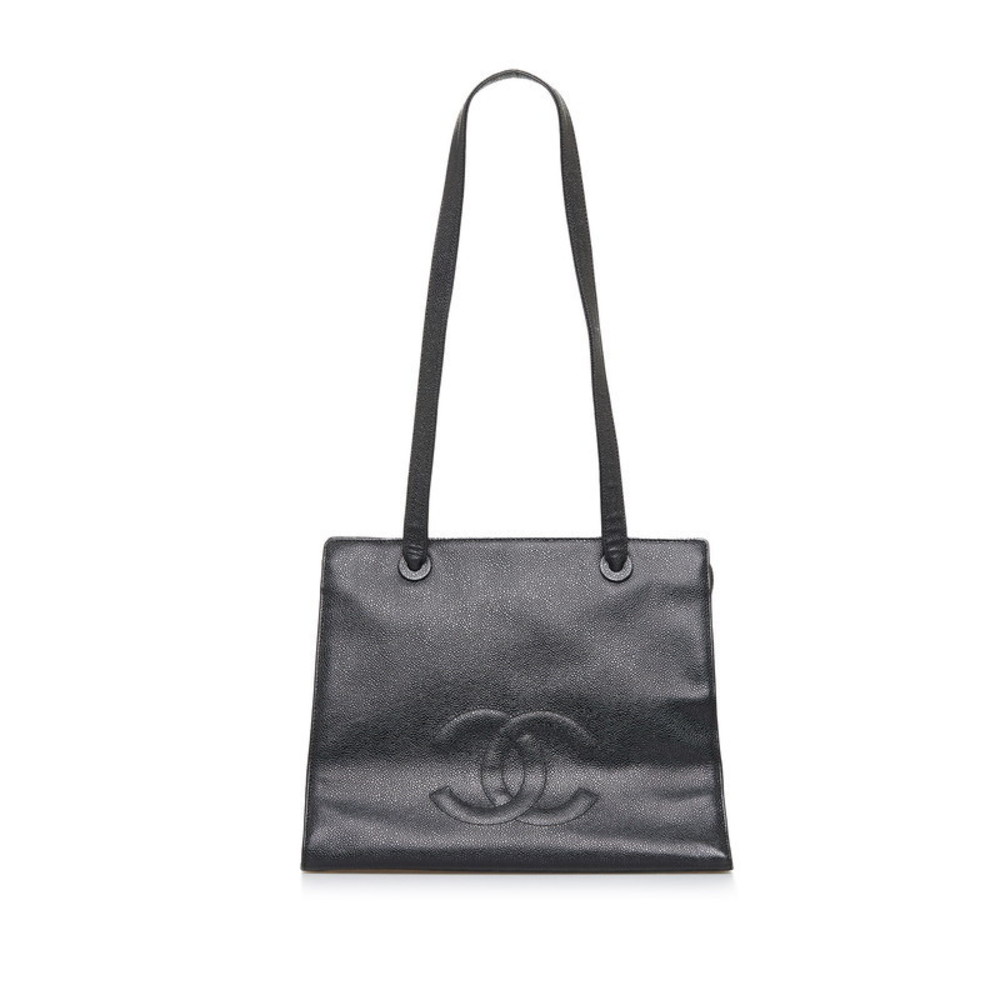 Chanel Coco Mark Tote Bag Shoulder Bag Black